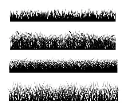 Grass Silhouette Collection Stock Illustration
