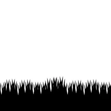 Grass silhouette isolated on white background Stock Illustration