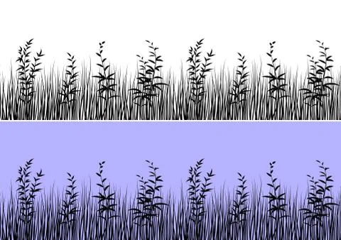 Grass Silhouette, Seamless Stock Illustration