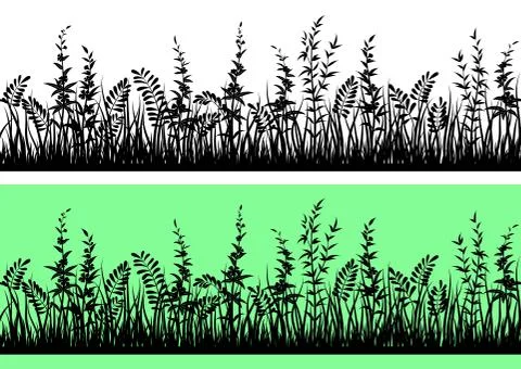 Grass Silhouette, Seamless Stock Illustration