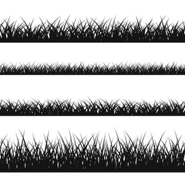 Grass silhouette seamless pattern Stock Illustration