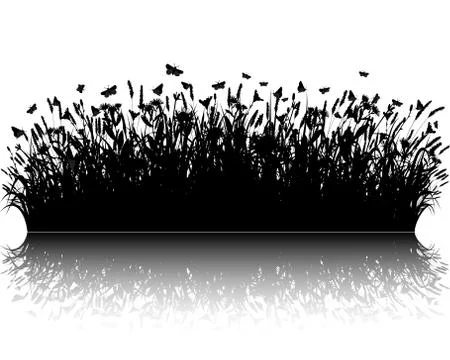 Grass silhouette vector Stock Illustration
