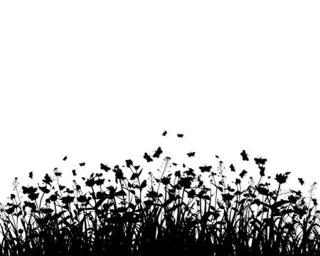 Grass silhouette vector Stock Illustration