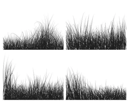 Grass silhouettes set Stock Illustration