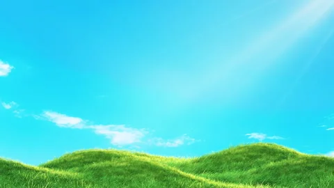Grass Slow Loop on Blue Sky Stock Footage 265367282