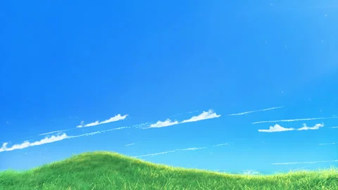 Grass Slow Loop on Blue Sky Stock Footage 271044761