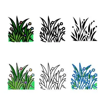 Grass spring color modern icon vector Stock Illustration