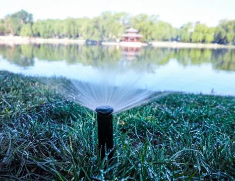 Grass sprinkler Stock Photos