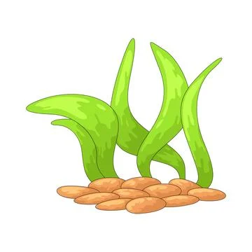 Grass stone border illustration Ilustração Stock