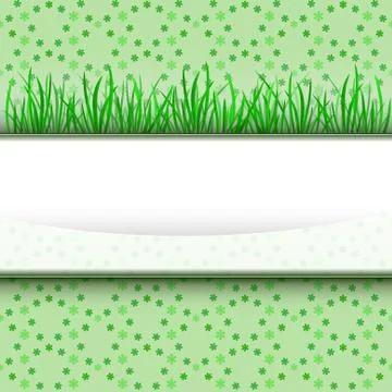 Grass stripe with green blossom pattern vector illustration Illustrazione stock