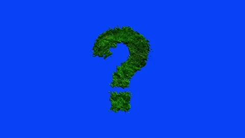 Grass texture question mark symbol animation with blue screen Vídeos de archivo 336632261