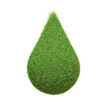 Grass Textured Water Drop Shape for Eco Concept Stock Illustration
