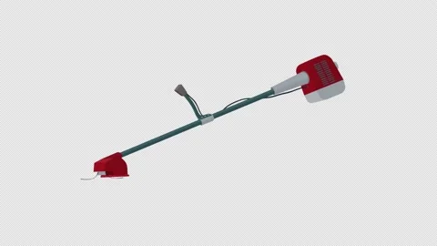 Grass trimmer. Animation of a garden tool trimmer. Cartoon Video stock 223290029