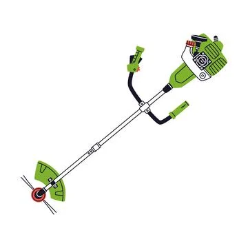 Grass Trimmer as Petrol Hand Tool and Equipment for Repair Work Vector Stock Illustration