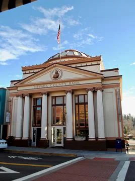 Grass Valley, California: Nevada County Bank building, Mill Street Stock Photos