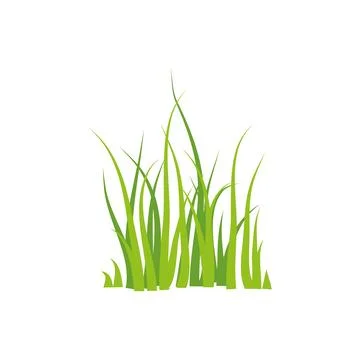 Grass vector cartoon texture. Grass field shape green silhouette plant bush Stock Illustration