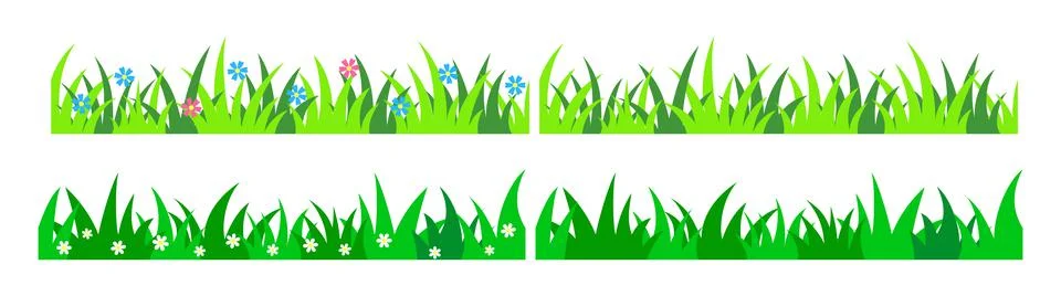 Grass vector elements for an endless borders イラスト素材