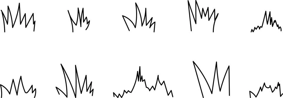 Grass vector image. Outline grassland or meadow sketch, simple field design. 스톡 일러스트