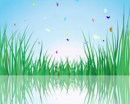 Grass on water Stock Illustration