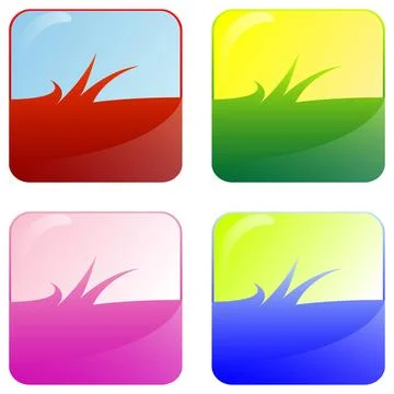 Grass web buttons grass web buttons isolated on white background, abstract... Stock Photos