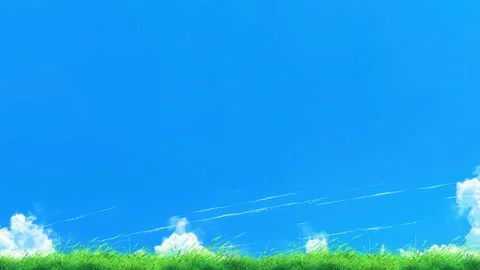 Grass Wind Loop on Blue Sky Stock Footage 275334824