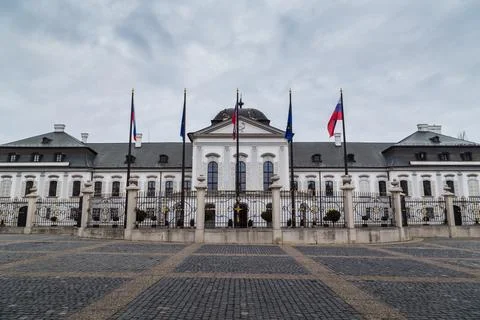 Grassalkovich Palace in winter Stock Photos