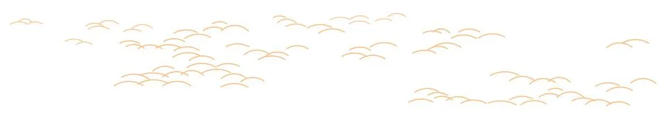 Grasses, clouds, curvy lines texture, isolated Stock Illustration