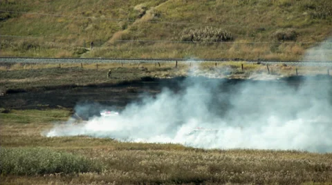 Grassfire-Firemen Clips Stock Footage 31153547