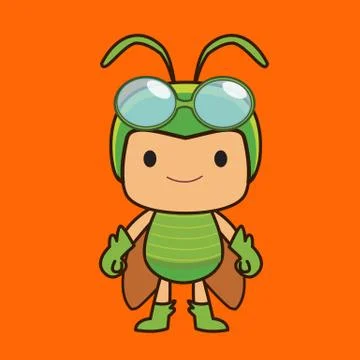 Grasshopper boy Stock Illustration