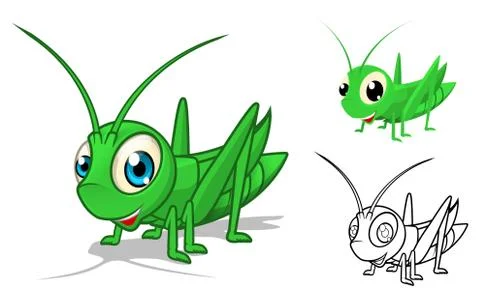 Grasshopper Cartoon Character Stock-Illustration