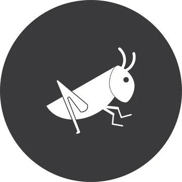 Grasshopper icon, grasshopper  black vector symbol Stock Illustration