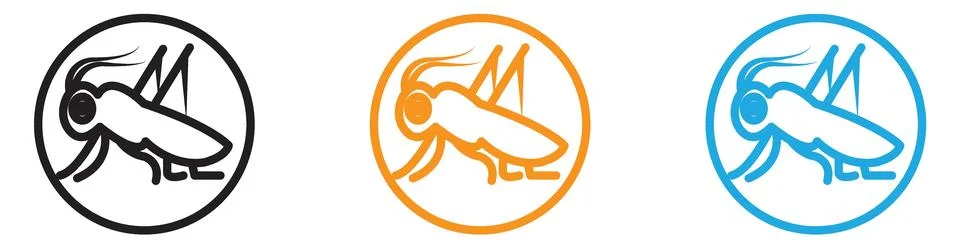 Grasshopper icon vector logo set collection for web app ui Stock Illustration