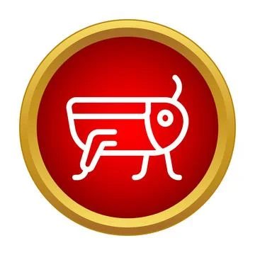 Grasshopper insect bug pest control warning icon Stock Illustration
