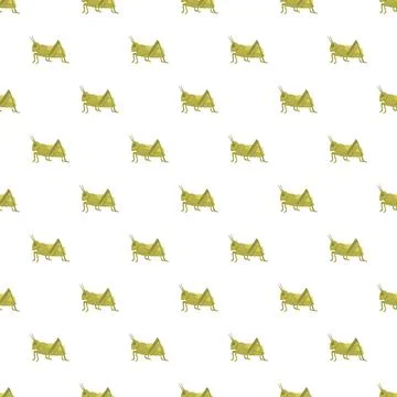 Grasshopper insect pattern repeating on white background Illustrazione stock