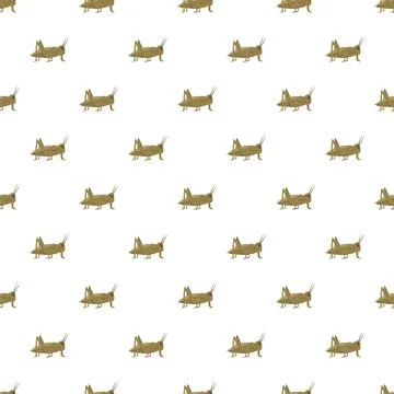 Grasshopper insect seamless repeating pattern on white background Stock Illustration