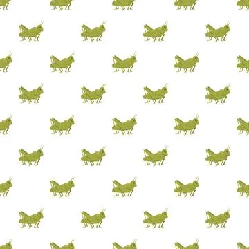 Grasshopper pattern on white seamless background Stock Illustration