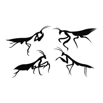 Grasshopper Silhouette logo vector illustration Stock Illustration