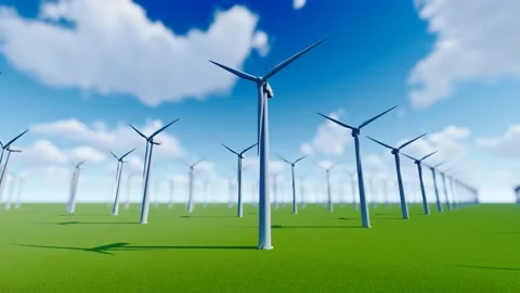Grassland wind power generation in China Stock Footage 198984196