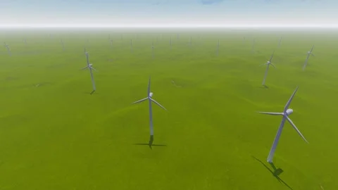 Grassland wind power wind power energy Stock Footage 288172303