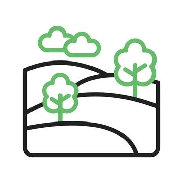 Grasslands Icon Image. Stock Illustration