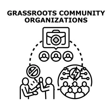 Grassroots community organizations solving problems and initiating action 스톡 일러스트