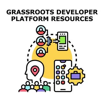 Grassroots developer platform providing application resources Stockillustratie