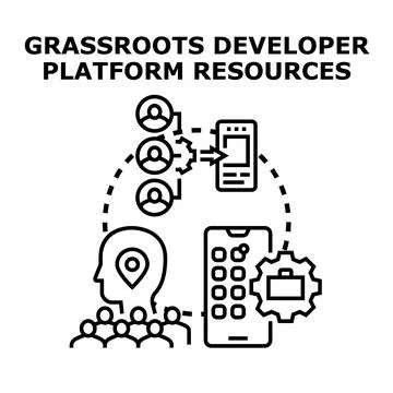 Grassroots developer platform providing application resources Stockillustratie
