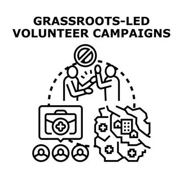 Grassroots led volunteer campaigns vector illustration Stock Illustration