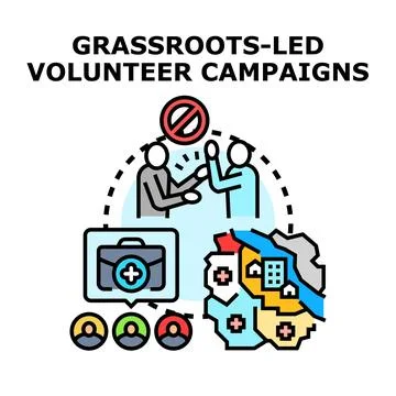 Grassroots led volunteer campaigns vector illustration Stock Illustration