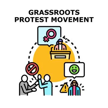 Grassroots protest movement communicating for social change Stock Illustration