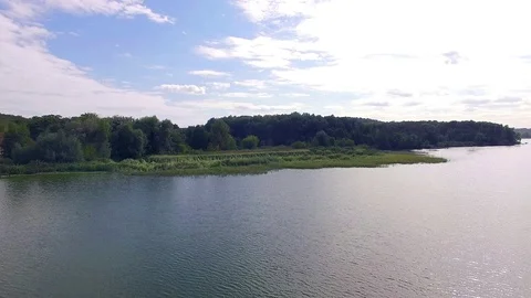 Grassy bank of the river Stock Footage 118219185