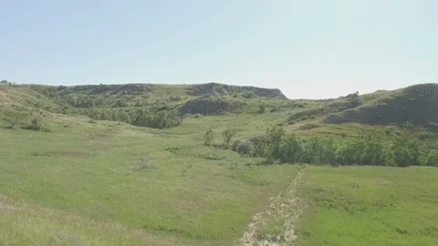Grassy Field Off Scenic Loop Drive Theodore Roosevelt National park Stock-Footage 121639256