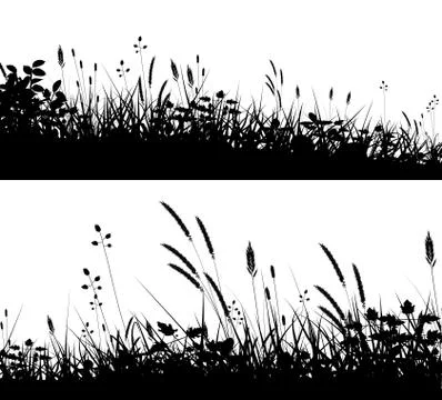 Grassy foregrounds Stock Illustration