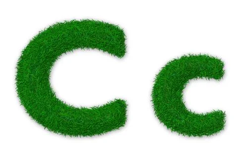 Grassy letter C Stock Illustration